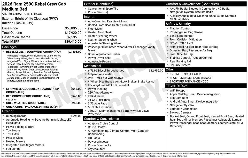 New 2026 RAM 2500 Rebel w/ Rebel Level 1 Equipment Group image 29