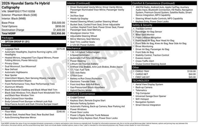 New 2026 Hyundai Santa Fe Calligraphy AWD/4WD image 5