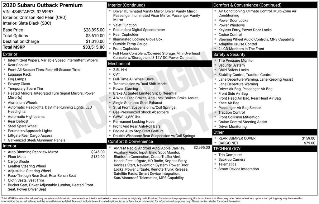 Used 2020 Subaru Outback Premium image 3