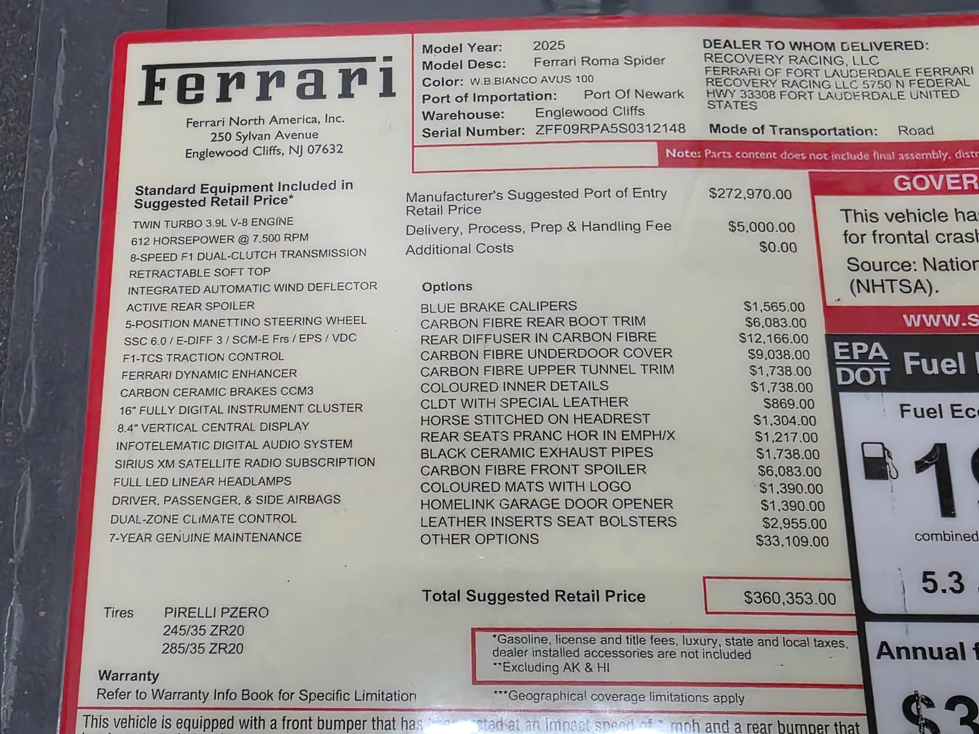 Used 2025 Ferrari Roma Spider RWD image 2