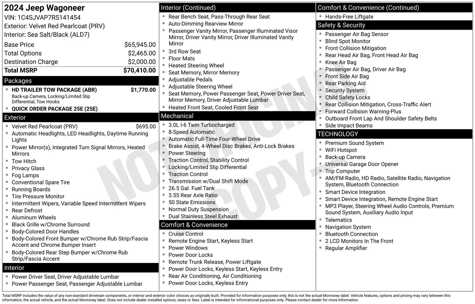 Used 2024 Jeep Wagoneer 4WD w/ HD Trailer Tow Package image 39