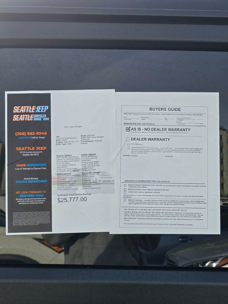 Used 2021 Jeep Wrangler Sport AWD/4WD image 29