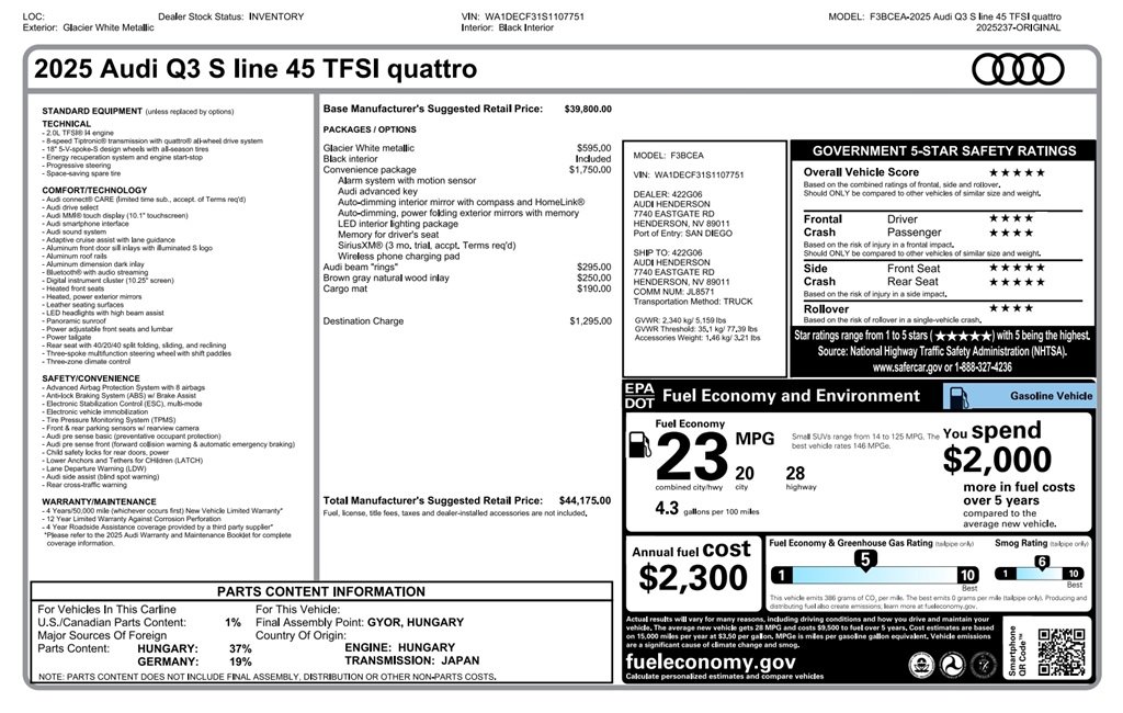 New 2025 Audi Q3 2.0T Premium image 32