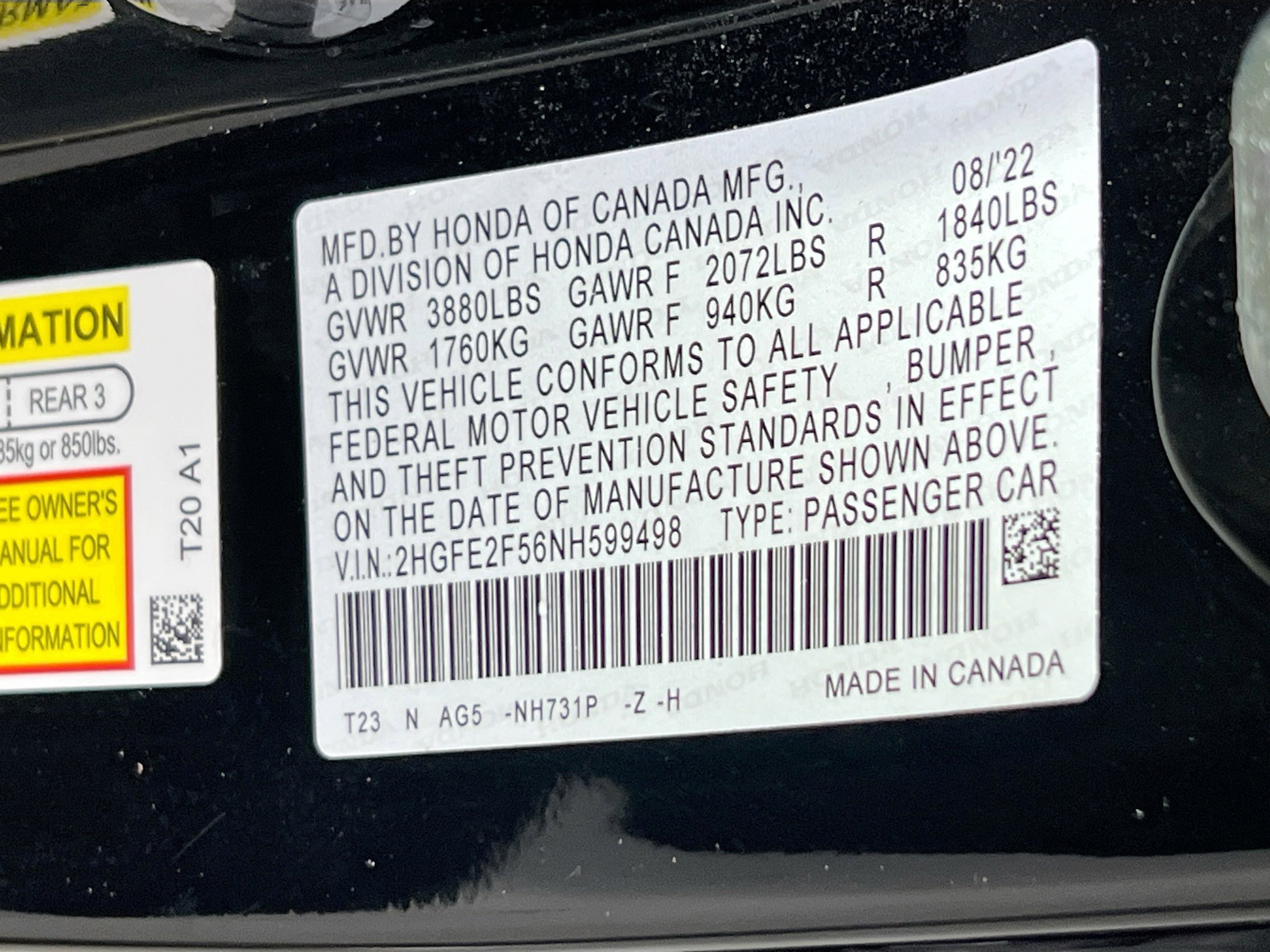 Used 2022 Honda Civic Sport image 29