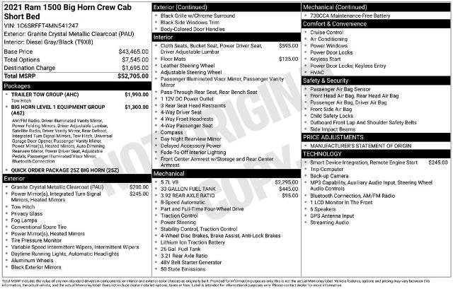 Used 2021 RAM 1500 Big Horn w/ Trailer Tow Group AWD/4WD image 35
