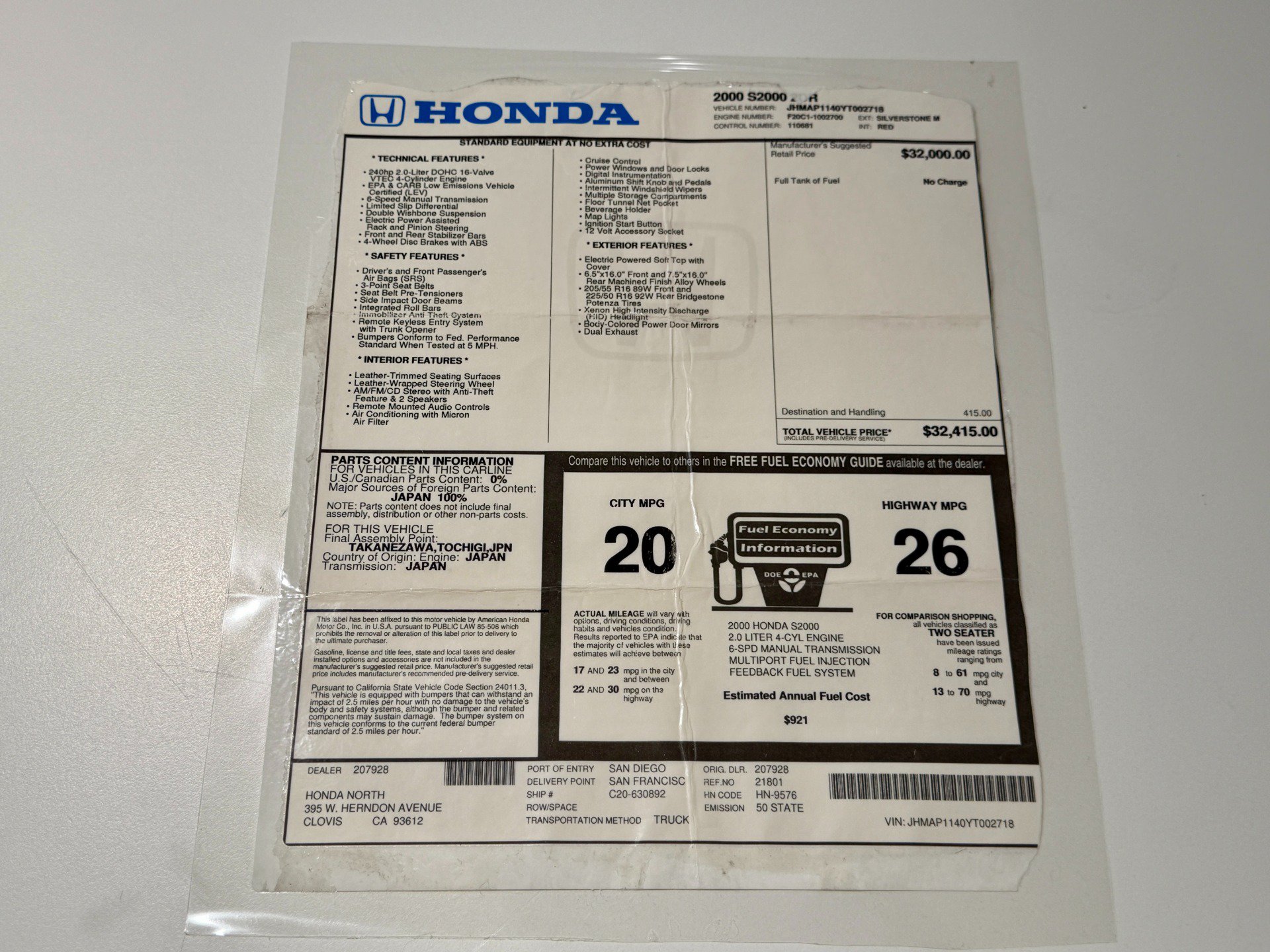 Used 2000 Honda S2000 image 95