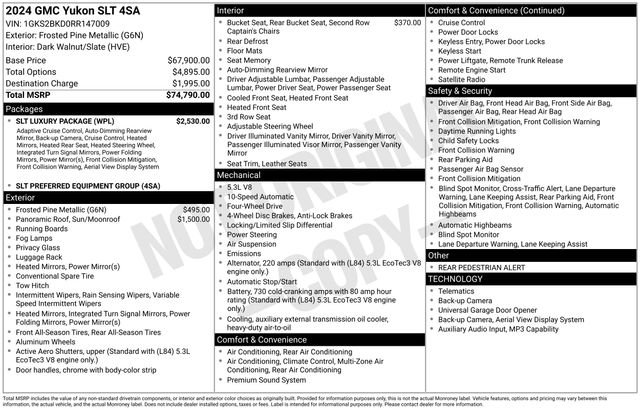 Used 2024 GMC Yukon SLT w/ SLT Luxury Package image 6