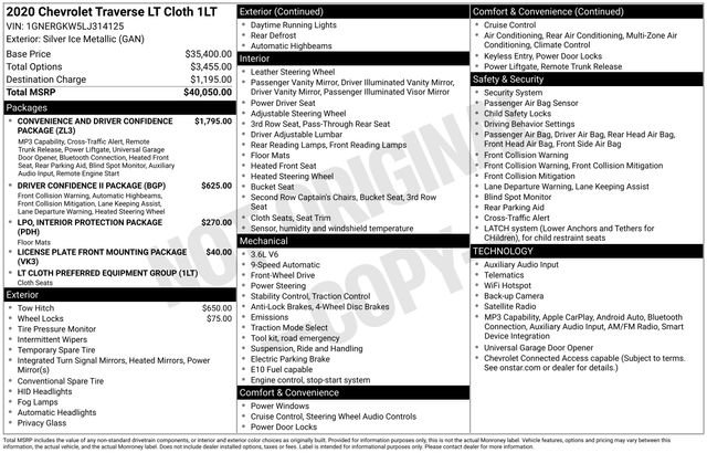 Used 2020 Chevrolet Traverse LT FWD image 7