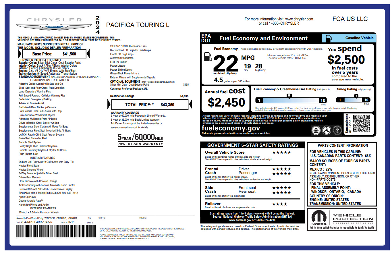 Used 2024 Chrysler Pacifica Touring-L FWD image 31