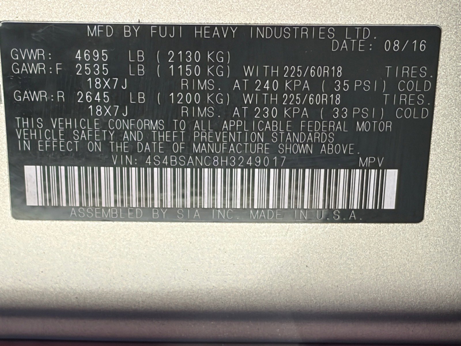 Used 2017 Subaru Outback 2.5i Limited image 10