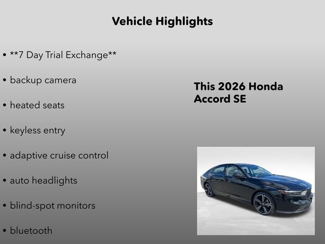 New 2026 Honda Accord SE image 5