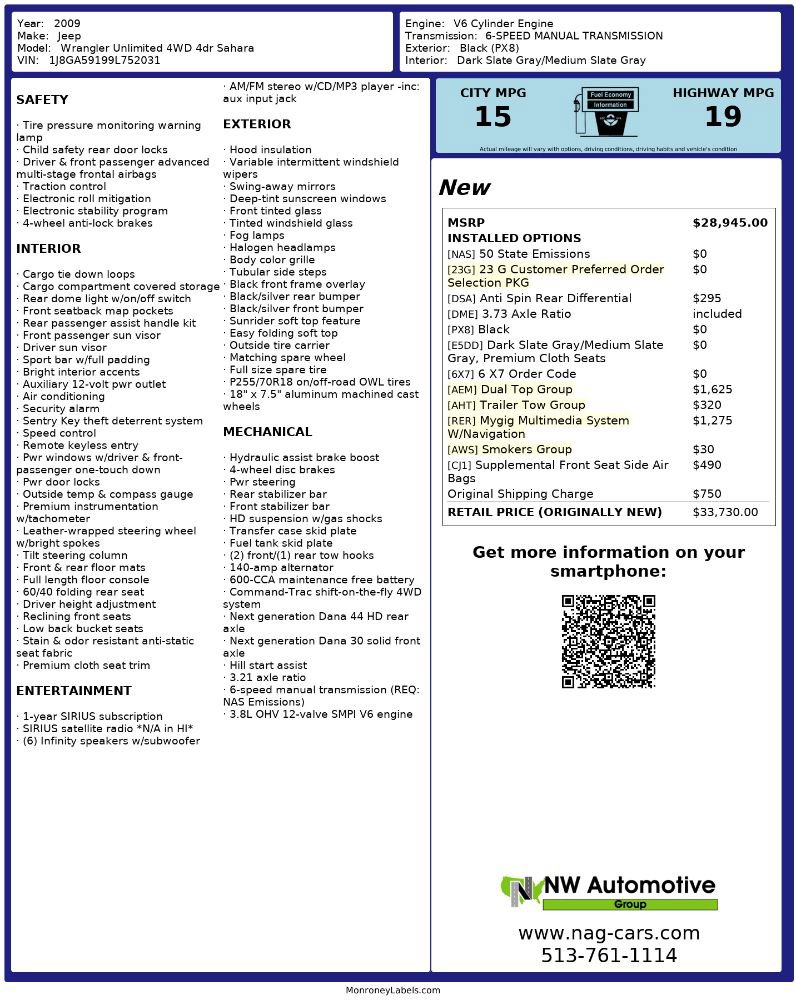 Used 2009 Jeep Wrangler Unlimited Sahara w/ Dual Top Group image 2