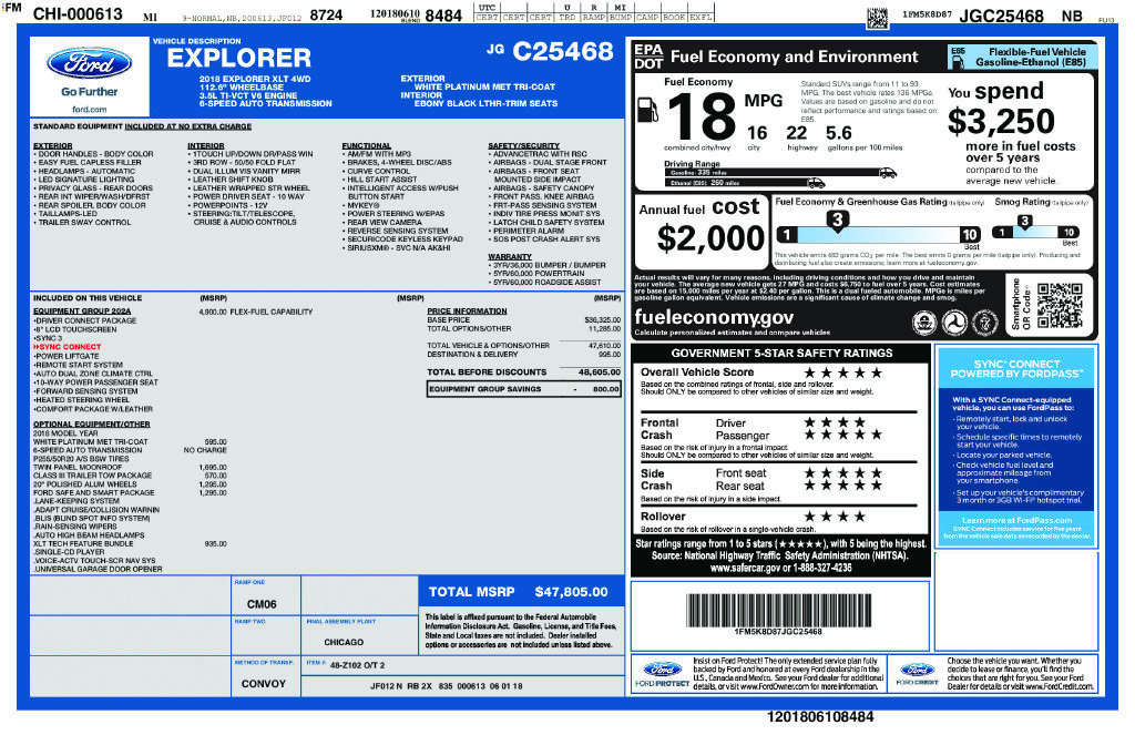 Used 2018 Ford Explorer XLT w/ Equipment Group 202A