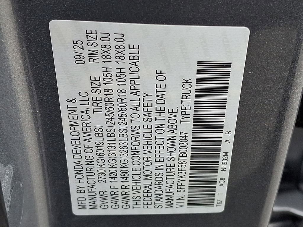 New 2026 Honda Ridgeline RTL image 11