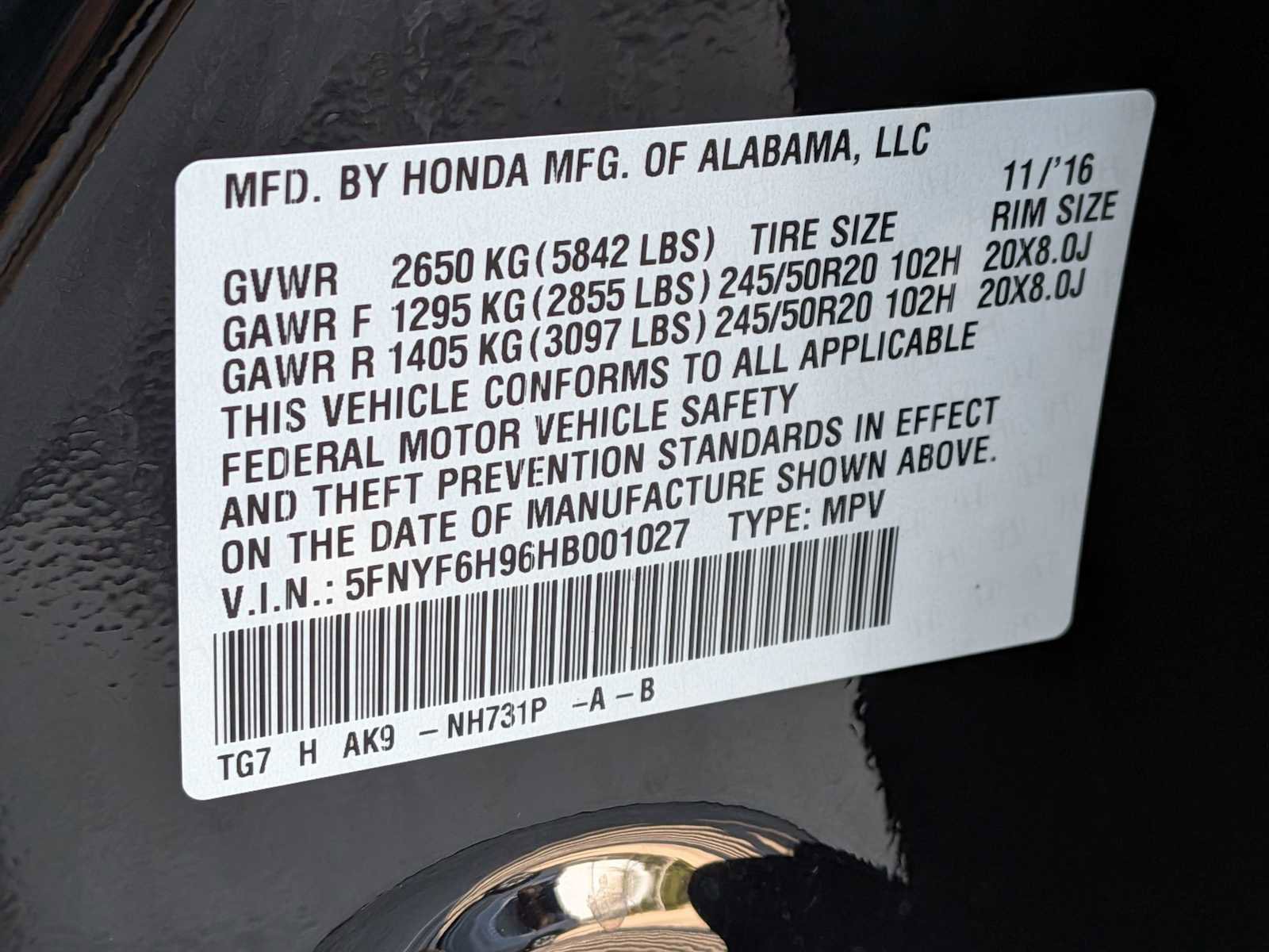 Certified 2017 Honda Pilot Touring image 33