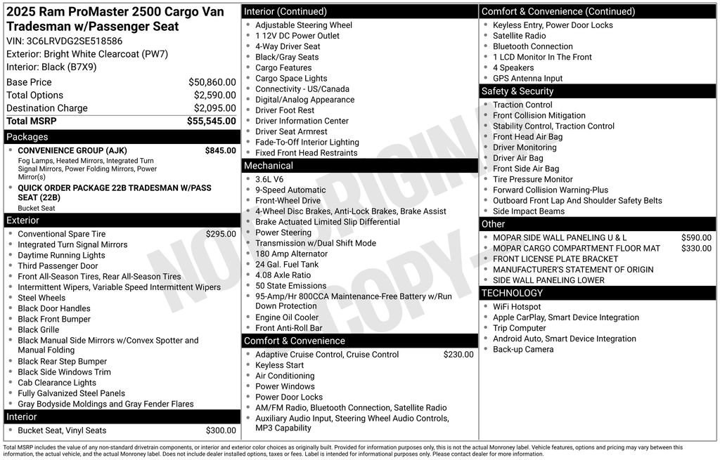 Used 2025 RAM ProMaster 2500 w/ Convenience Group FWD image 5