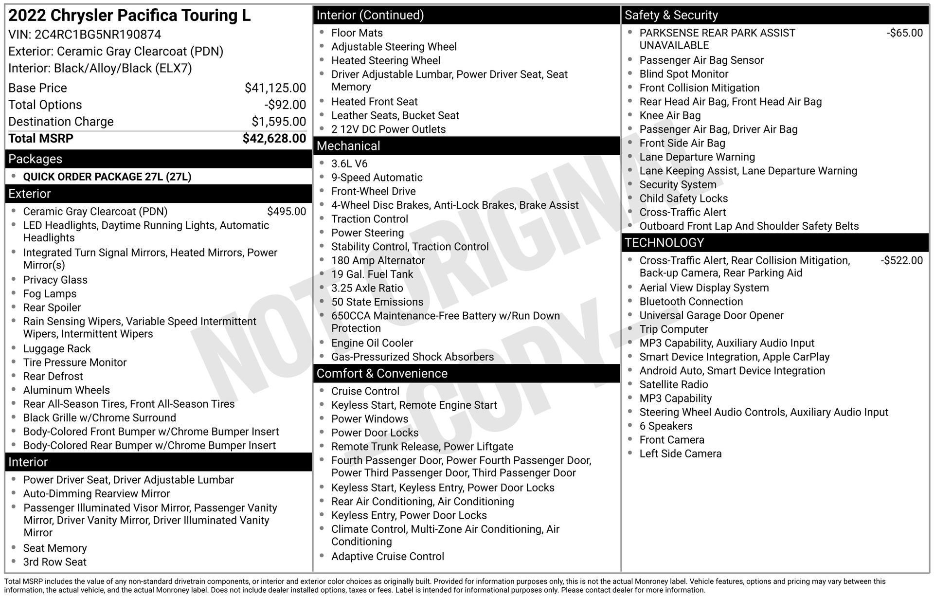 Used 2022 Chrysler Pacifica Touring-L FWD image 3