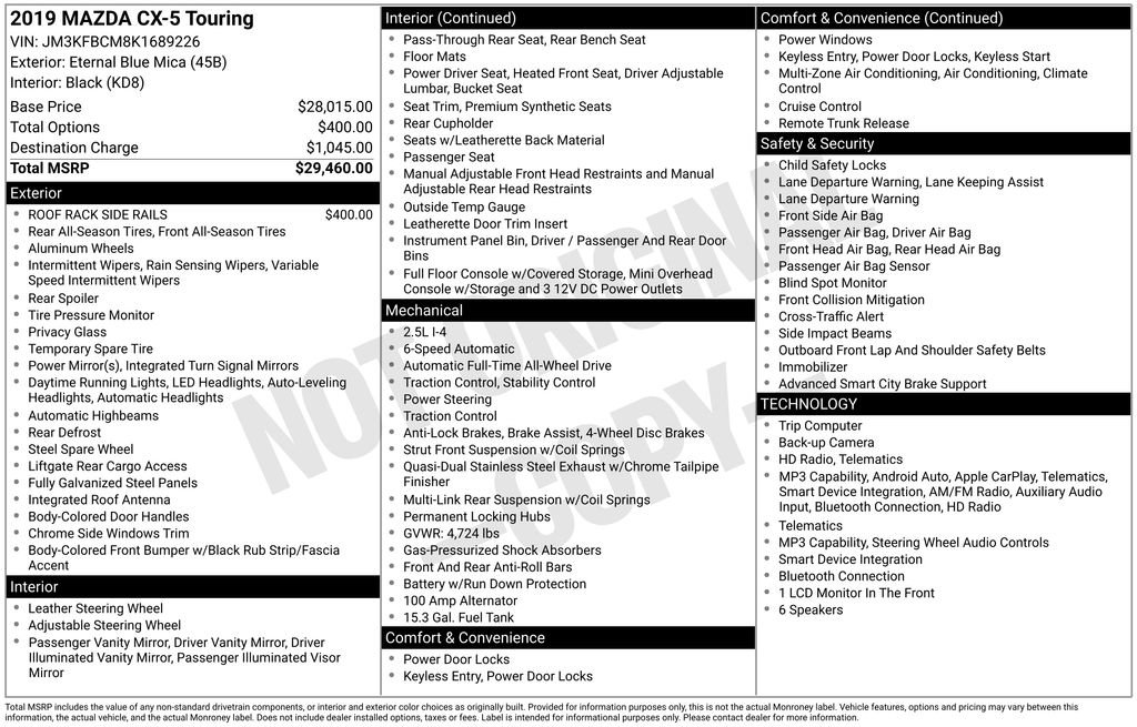 Used 2019 MAZDA CX-5 Touring image 28