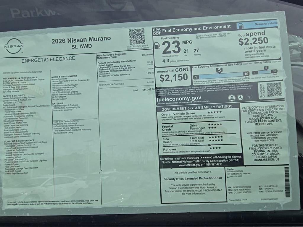 New 2026 Nissan Murano SL AWD/4WD image 45