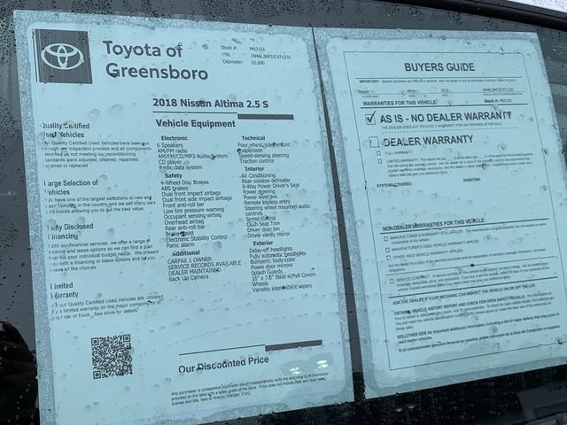 Used 2018 Nissan Altima 2.5 S w/ S Convenience Package FWD image 34
