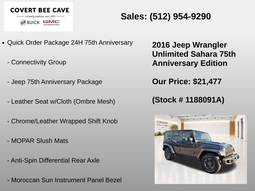 Used 2016 Jeep Wrangler Unlimited Sahara AWD/4WD image 7