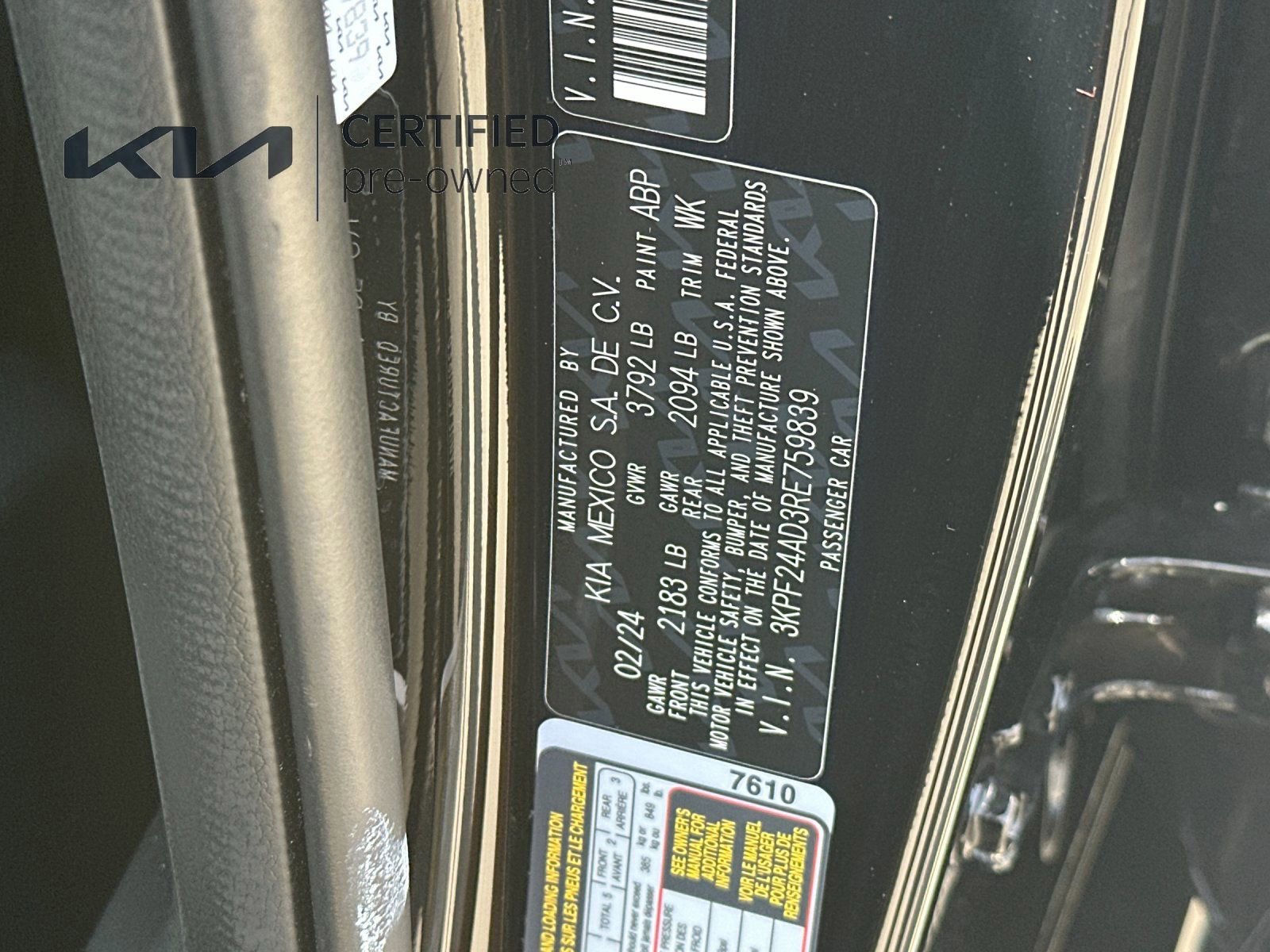 Certified 2024 Kia Forte LXS FWD image 27
