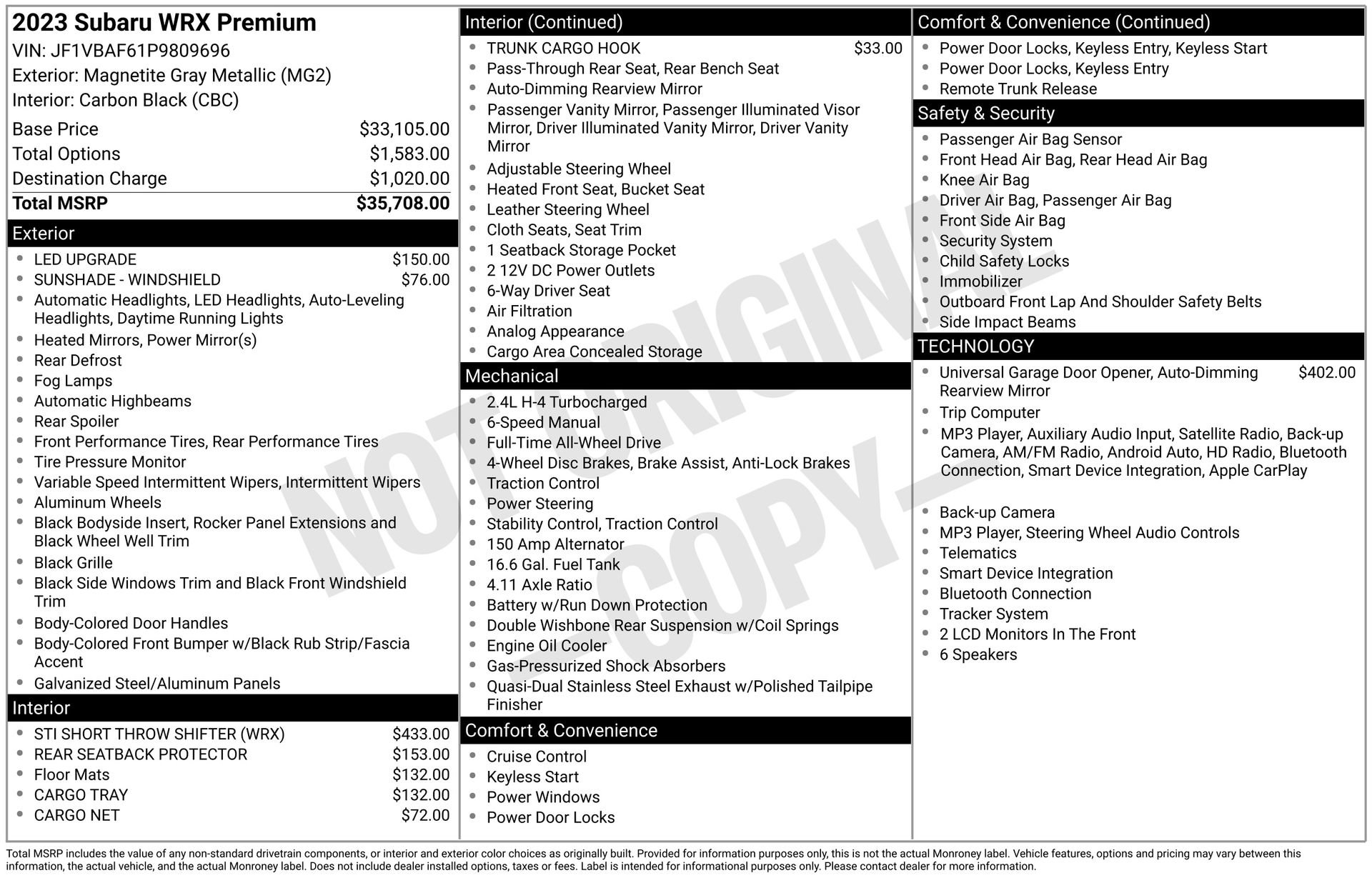 Used 2023 Subaru WRX Premium AWD/4WD image 41
