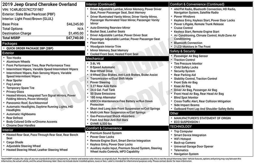 Used 2019 Jeep Grand Cherokee Overland image 8