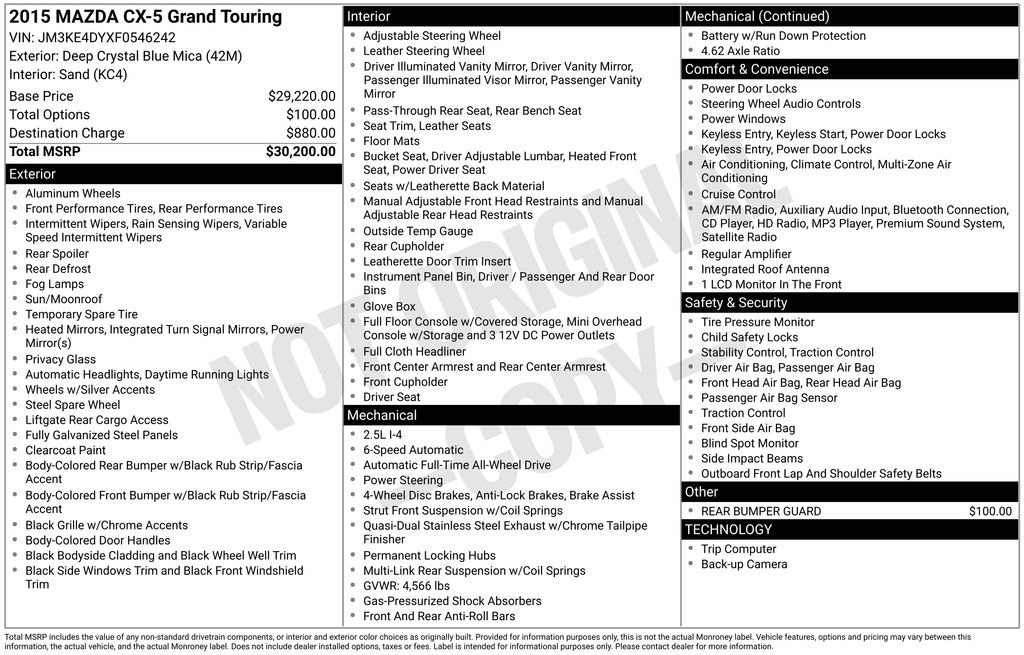 Used 2015 MAZDA CX-5 Grand Touring image 9