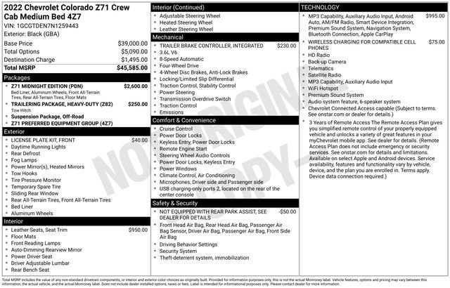 Used 2022 Chevrolet Colorado Z71 w/ Z71 Midnight Edition AWD/4WD image 4