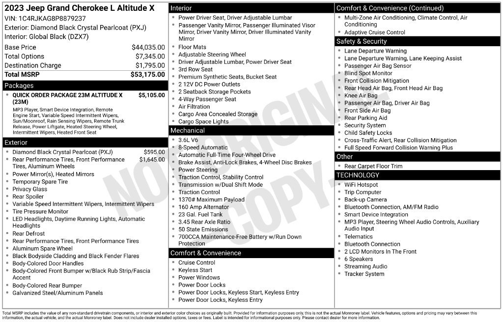Certified 2023 Jeep Grand Cherokee L Altitude AWD/4WD image 26