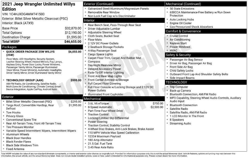 Used 2021 Jeep Wrangler Unlimited Sport AWD/4WD image 10