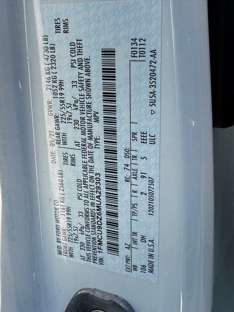 Used 2021 Ford Escape Titanium w/ Titanium Elite Package image 47