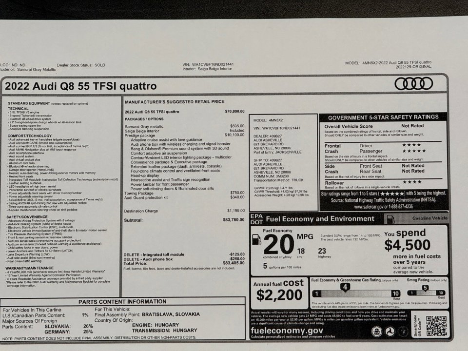 Used 2022 Audi Q8 Prestige image 33