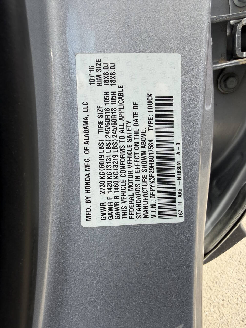 Used 2017 Honda Ridgeline RT image 10