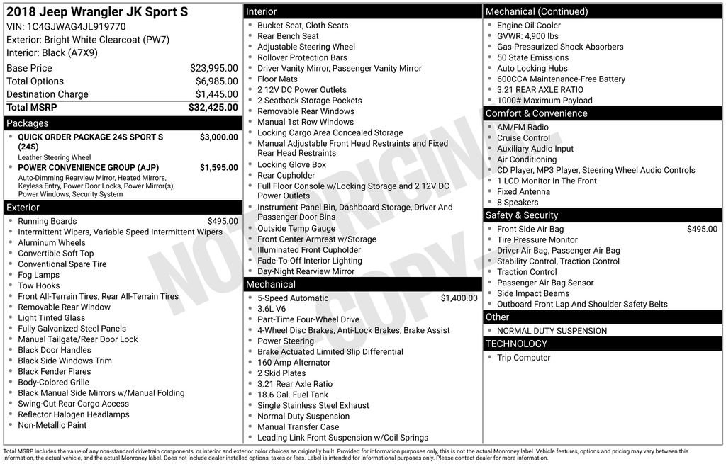 Used 2018 Jeep Wrangler Sport image 6