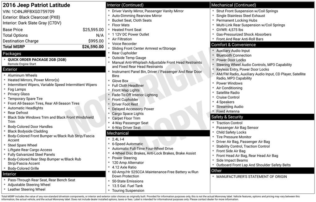 Used 2016 Jeep Patriot Latitude image 32