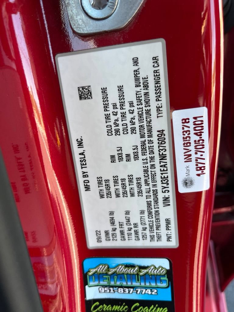 Used 2022 Tesla Model 3 Standard Range RWD image 9
