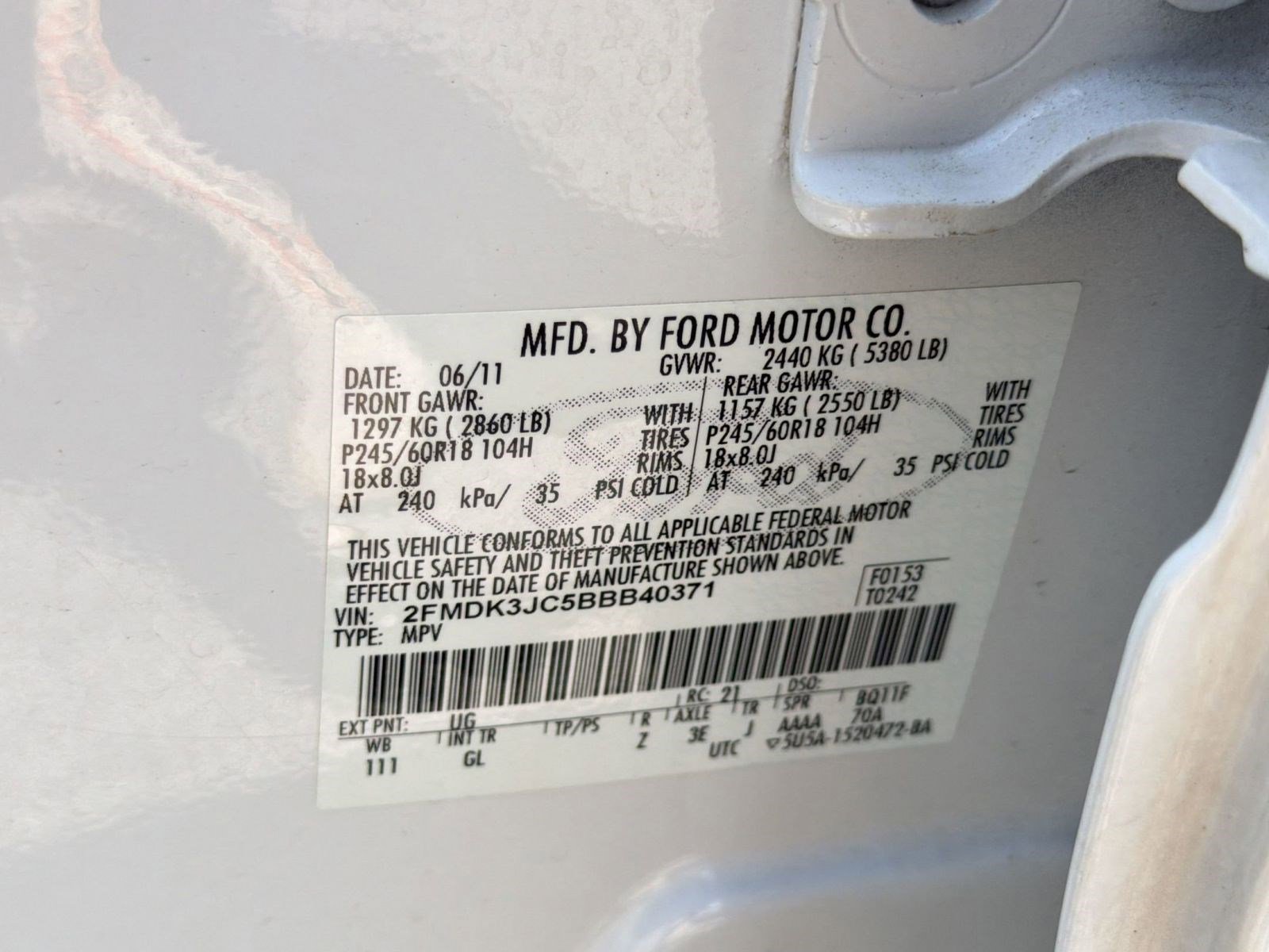 Used 2011 Ford Edge SEL w/ 202A Rapid Spec Order Code FWD image 19