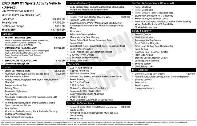 Used 2023 BMW X1 xDrive28i w/ M Sport Package image 15