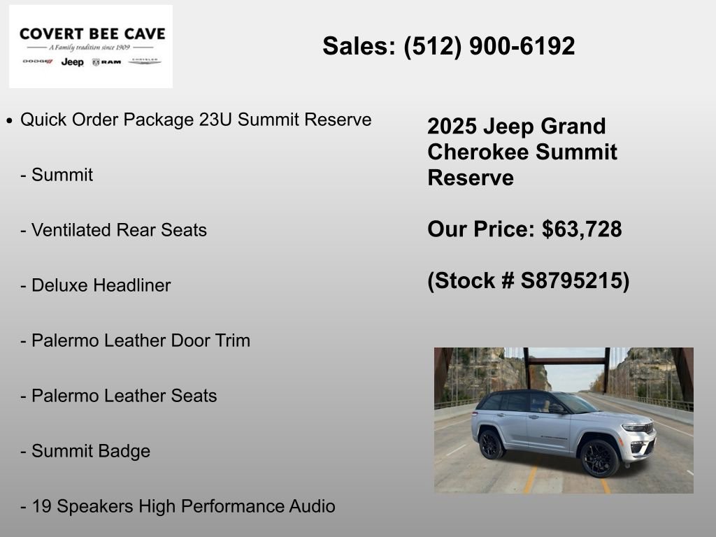 New 2025 Jeep Grand Cherokee Summit AWD/4WD image 6