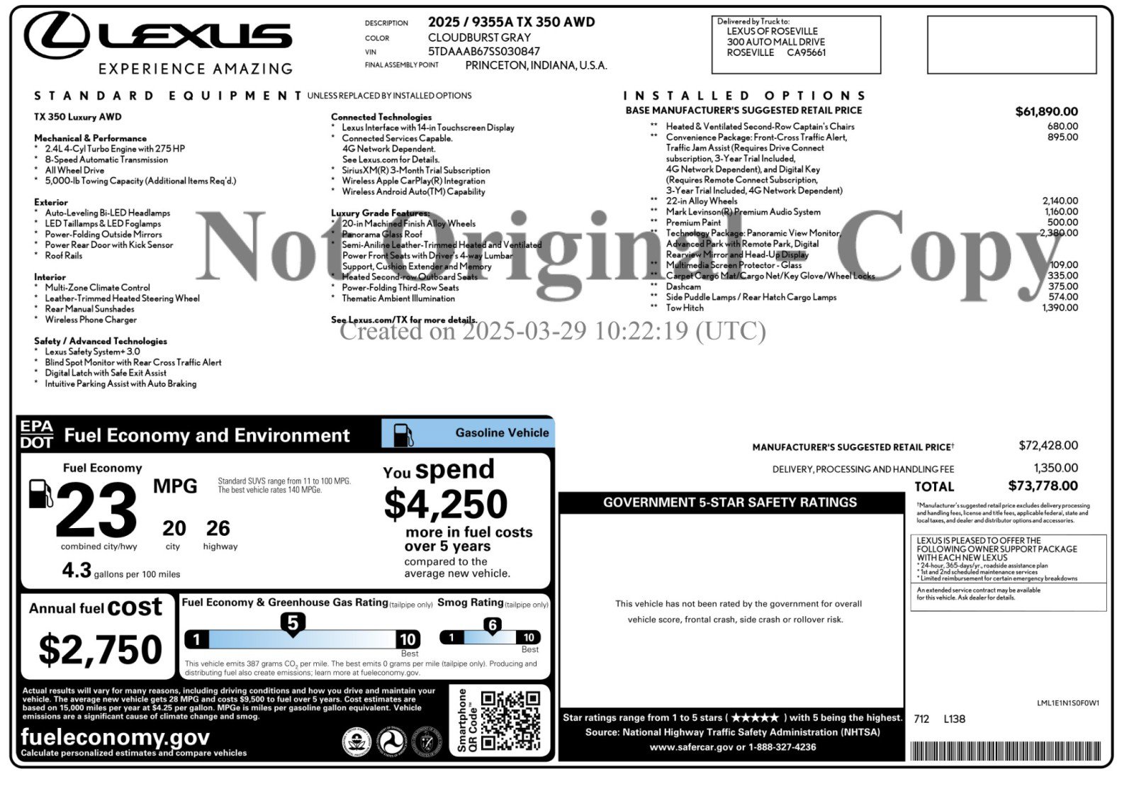 Used 2025 Lexus TX 350 AWD w/ Technology Package image 60