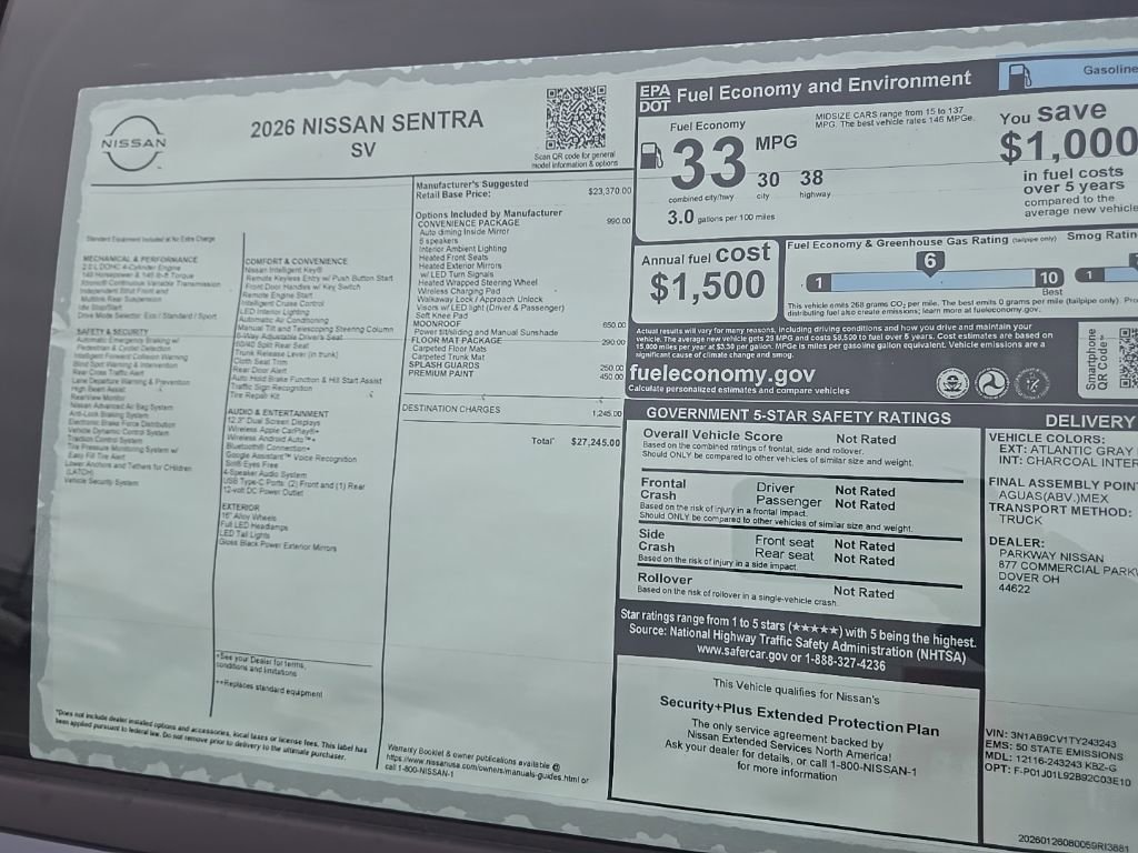 New 2026 Nissan Sentra SV image 31