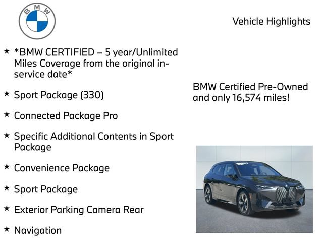 Certified 2023 BMW iX xDrive50 w/ Sport Package AWD/4WD image 11