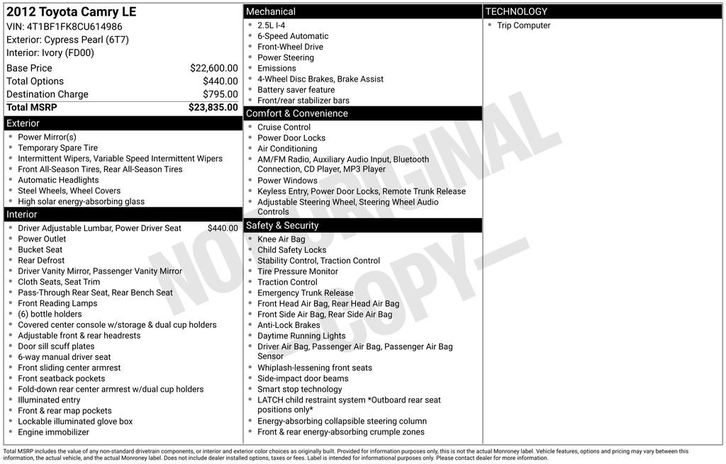 Used 2012 Toyota Camry LE image 36