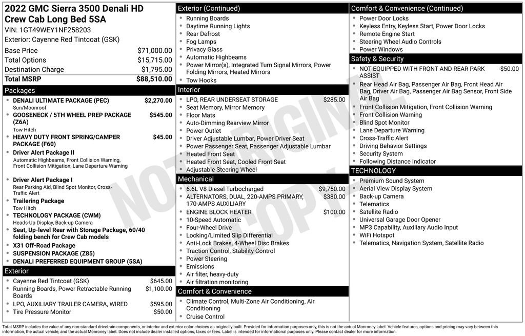 Used 2022 GMC Sierra 3500 Denali w/ Denali Ultimate Package AWD/4WD image 3