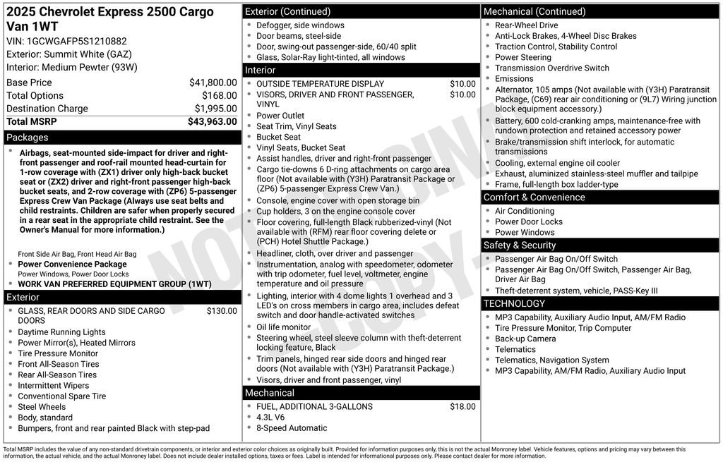New 2025 Chevrolet Express 2500 RWD image 4