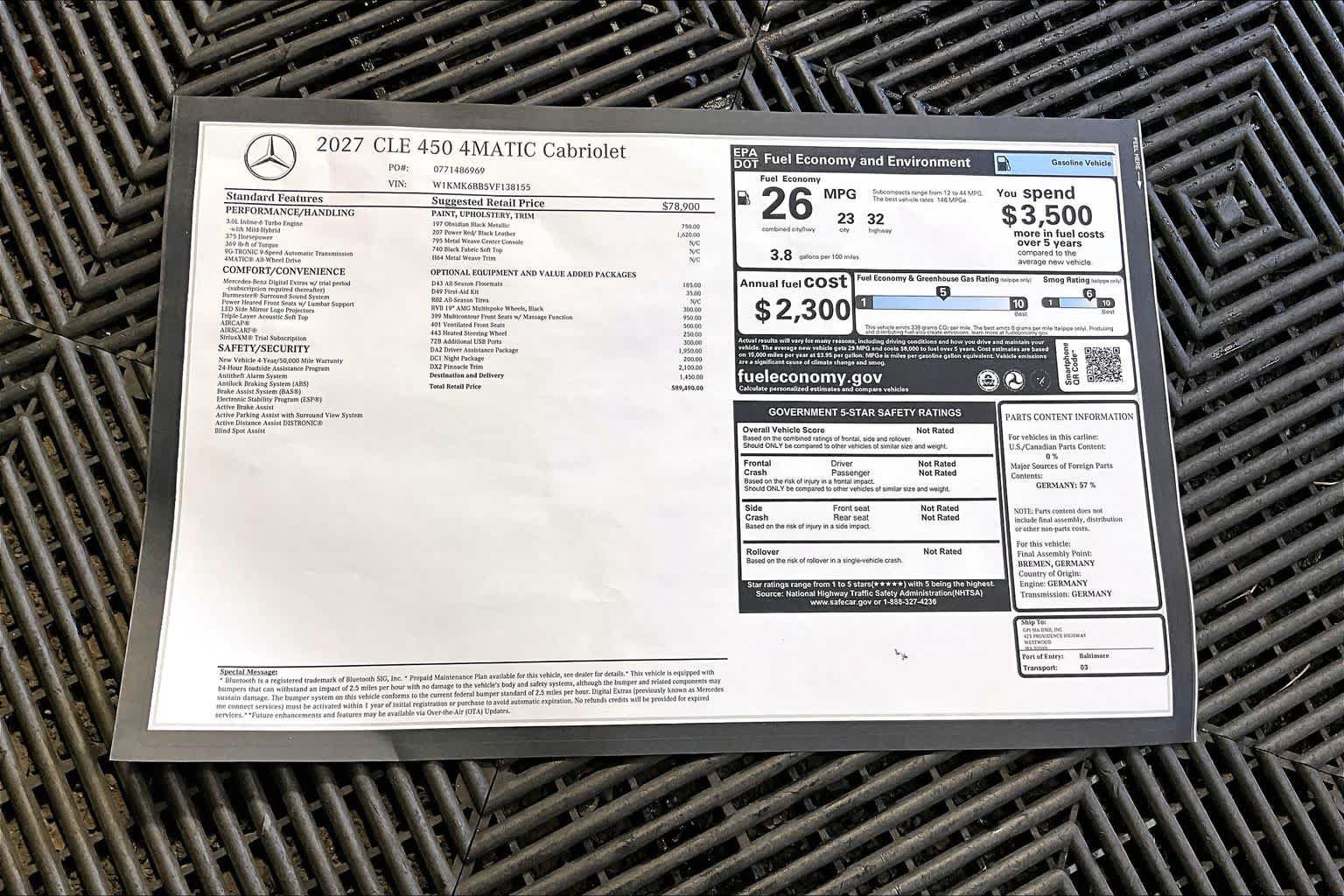 New 2027 Mercedes-Benz CLE 450 4MATIC Cabriolet image 18