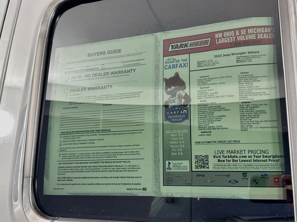 Certified 2023 Jeep Wrangler Unlimited Sahara AWD/4WD image 15