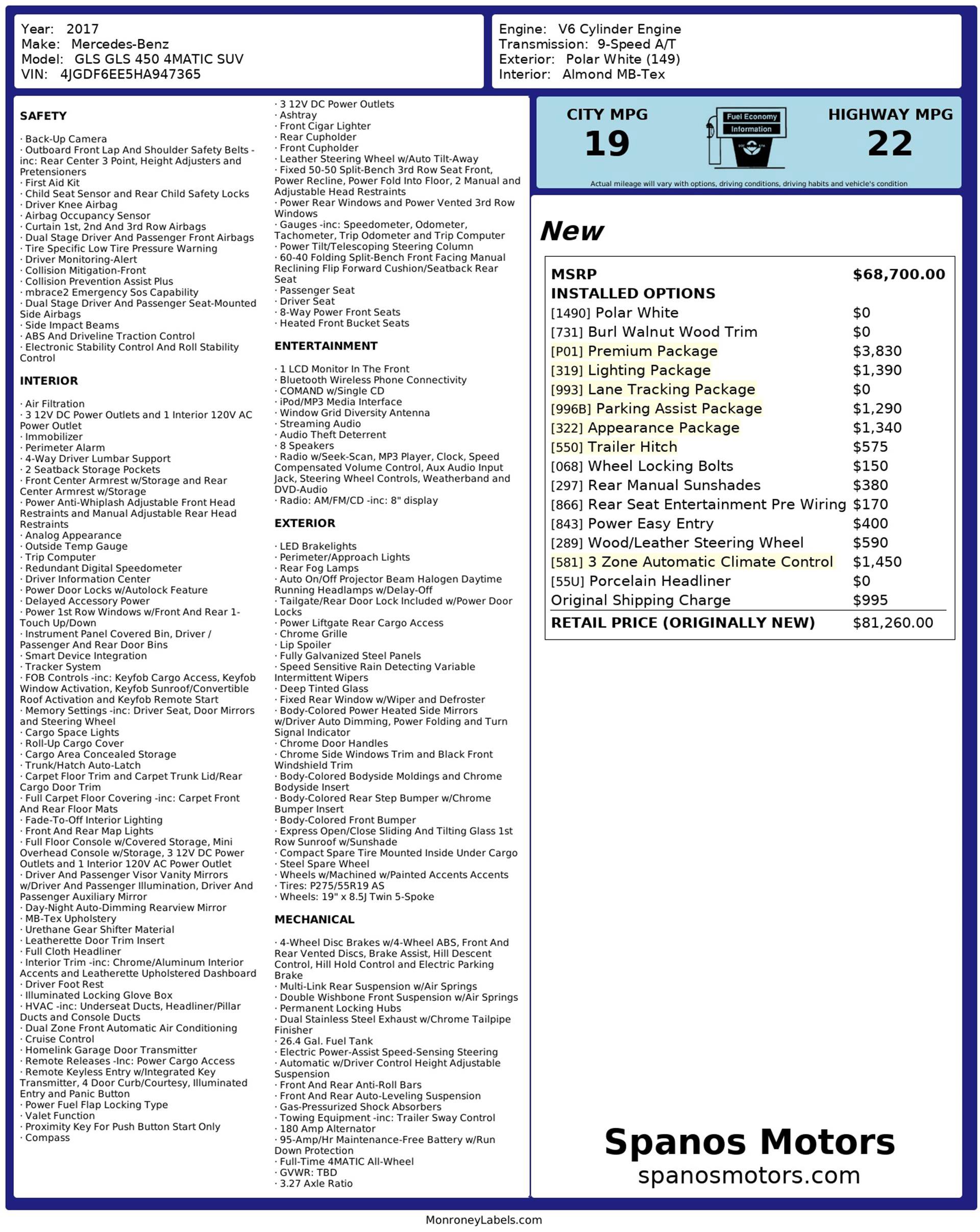 Used 2017 Mercedes-Benz GLS 450 4MATIC image 3